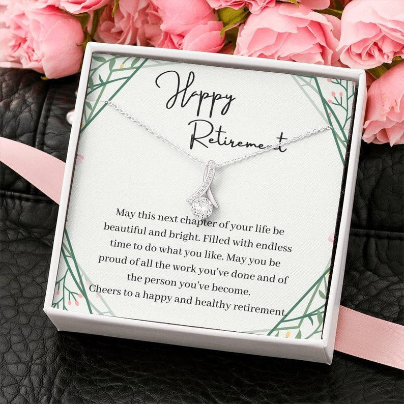 Retirement Alluring Beauty Necklace, Retirement Necklace For Colleagues, Leave Job, Jewelry From Coworker, Retirement Party, Best Retirement Gift Idea