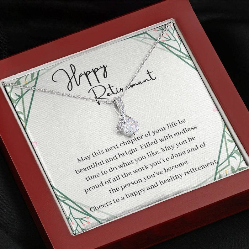 Retirement Alluring Beauty Necklace, Retirement Necklace For Colleagues, Leave Job, Jewelry From Coworker, Retirement Party, Best Retirement Gift Idea