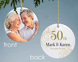 Personalized 50Th Wedding Anniversary Photo Ornament, 50Th Anniversary Gifts For Couples, 50Th Anniversary Christmas Ornament Memorable Gift