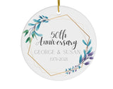 Anniversary Gift | Keepsake Gift #154 | Gift For Parents | Gift For Grandparents | Custom Gift | Personalized Gift | Round Ceramic Ornaments