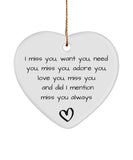 Long Distance Gift, Long Distance Anniversary Ornament, Miss You Boyfriend, Miss You Ornament, Deployed Birthday