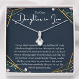To Our Daughter-In-Law Necklace Gift On Wedding Day, Future Daughter In Law Wedding Gift, Bride Gift From Mother & Father In Law, Alluring Beauty Necklace