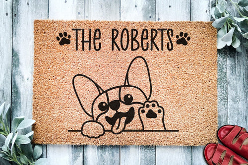 Cute Corgi Personalized Doormat Dog Custom Doormat Welcome Mat Housewarming Gift Last Name Doormat Corgi Doormat