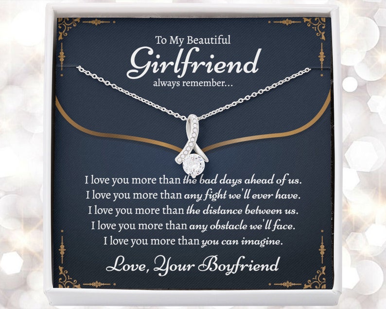 My Beautiful Girlfriend Necklace, First Birthday Gift For Girlfriend, Best Gift For Girlfriend on her Birthday, Surprise Gift For Girlfriend, Alluring Beauty Necklace
