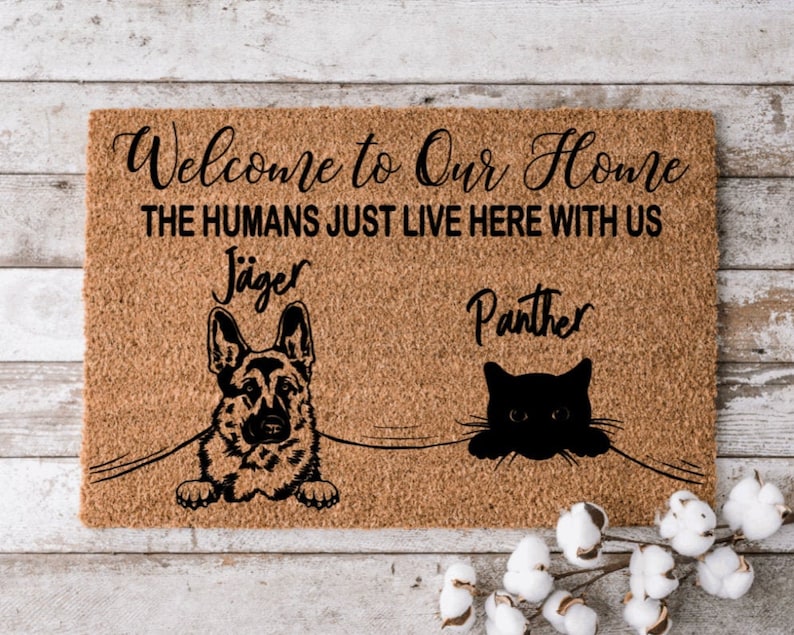 Customizable German Shepherds Welcome Mat Perfect Gift for Dog Lovers Personalized Door Mat New Home Decor Funny