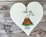 Volcano I Lava You Wood And Resin Ornament | Wedding Gift | First Married Christmas | Personalized Anniversary Gift