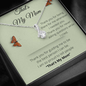 Jewelry, necklace, Message Card, Mother's Day Gift, That's My Mom, 3D Butterfly, Alluring Beauty Necklace To Mom From Daughter, Son