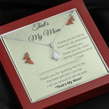 Jewelry, necklace, Message Card, Mother's Day Gift, That's My Mom, 3D Butterfly, Alluring Beauty Necklace To Mom From Daughter, Son