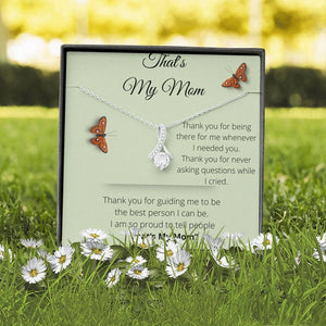 Jewelry, necklace, Message Card, Mother's Day Gift, That's My Mom, 3D Butterfly, Alluring Beauty Necklace To Mom From Daughter, Son