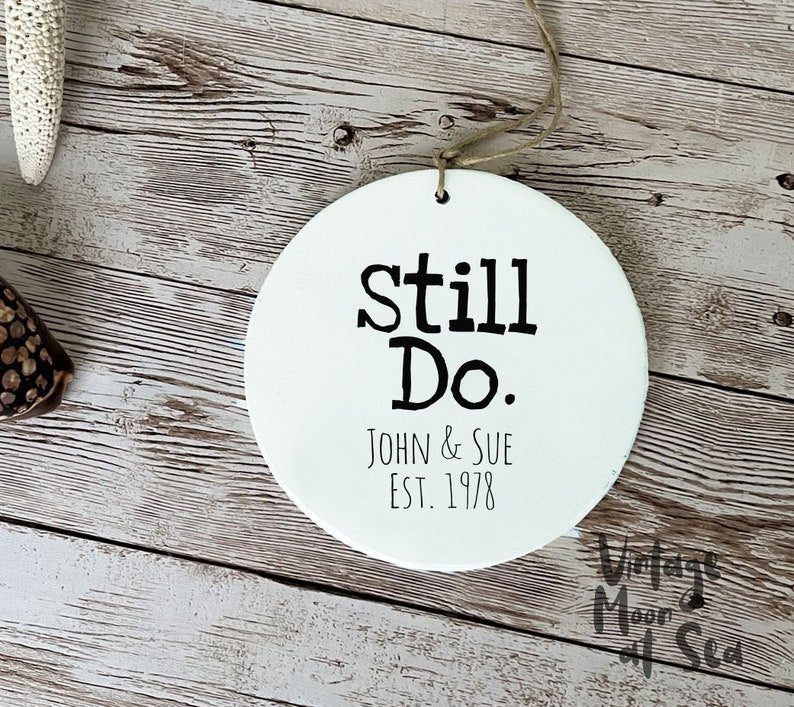 Anniversary Wood And Resin Ornament | Wedding Gift | Bespoke Ornament | Personalized Anniversary Gift