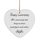 Happy Anniversary Ornament, Couples Ornament Gifts, 10 Years Married, 20Th Anniversary, Marriage Gifts, Husband/Wife, 30Th Anniversary Gifts