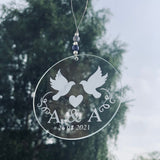 Personalised Anniversary Gift, Anniversary Glass Gift, Love Couple Gift, Personalised Glass Decoration, Wedding Anniversary, Token Gift