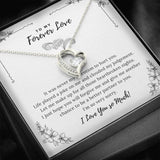 To My Forever Love Necklace With message card, Valentine Birthday Anniversary Gift to Wife Soulmate Girlfriend From boyfriend Husband.