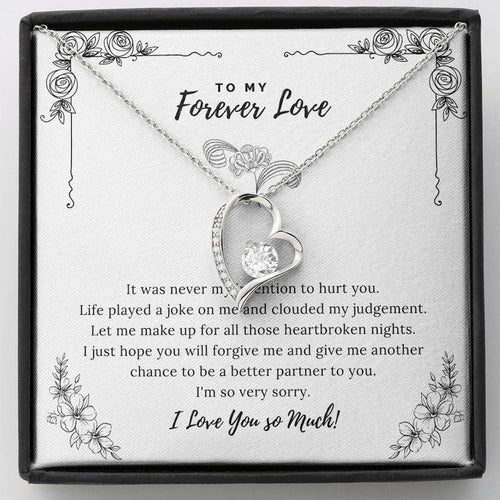 To My Forever Love Necklace With message card, Valentine Birthday Anniversary Gift to Wife Soulmate Girlfriend From boyfriend Husband.