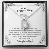 To My Forever Love Necklace With message card, Valentine Birthday Anniversary Gift to Wife Soulmate Girlfriend From boyfriend Husband.