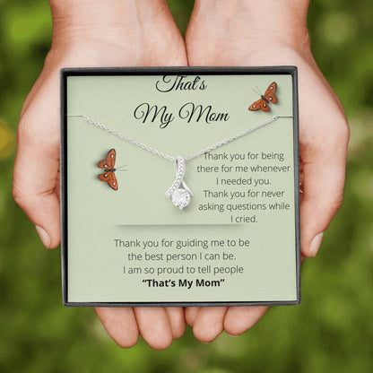 Jewelry, necklace, Message Card, Mother's Day Gift, That's My Mom, 3D Butterfly, Alluring Beauty Necklace To Mom From Daughter, Son