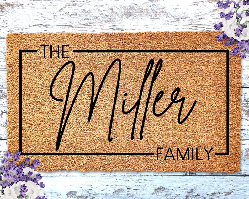 Housewarming Gift Family Name Doormat Personalized Doormat Closing Gift Custom Family Welcome Mat Wedding Gift