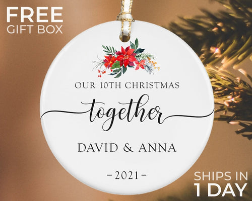 Personalized Couples Ornament, Anniversary Gift Ornament, First Christmas Together Ornament, Custom Couples Keepsake Gift, Married Couple