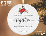 Personalized Couples Ornament, Anniversary Gift Ornament, First Christmas Together Ornament, Custom Couples Keepsake Gift, Married Couple