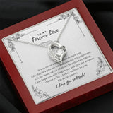 To My Forever Love Necklace With message card, Valentine Birthday Anniversary Gift to Wife Soulmate Girlfriend From boyfriend Husband.