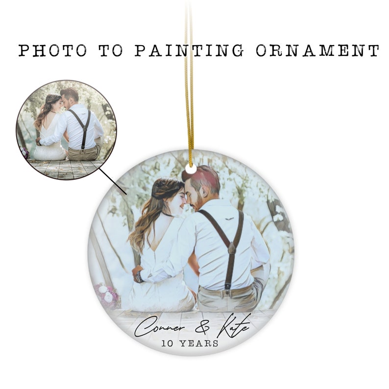 Anniversary Ornament | 10Th Wedding Anniversary Gift | 10 Year Anniversary Christmas Ornament | Personalized Anniversary Gift For Couples