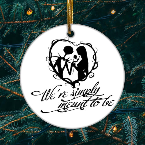 We Simply Meant To Be Ornament-Our First Halloween Ornament Gift-Wedding, Anniversary Ornament-Fall Wedding Gift-Wedding Favor Gift