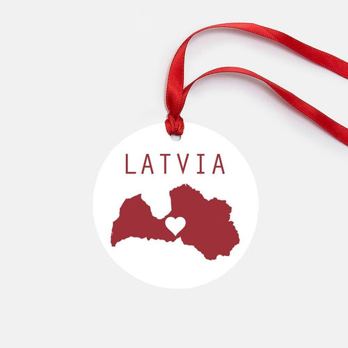 Latvia Ornament Personalized Gift Gloss Coated Aluminum