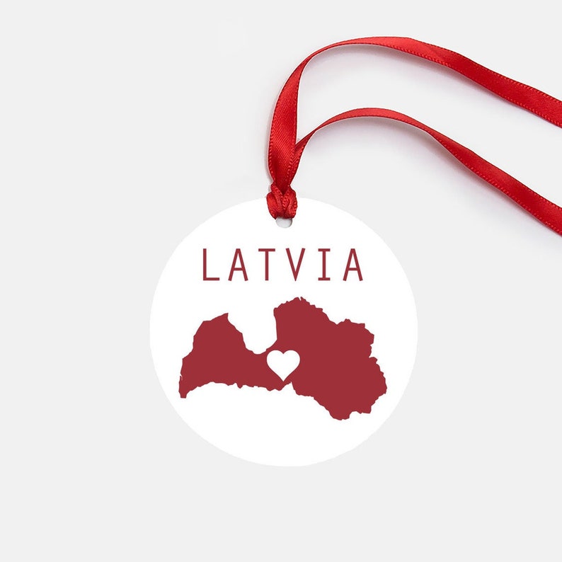 Latvia Ornament Personalized Gift Gloss Coated Aluminum