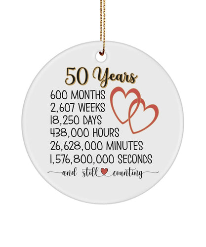 50Th Anniversary Ornament For Husband Wife Romantic 50 Golden Wedding Celebration Gift For Couples Parents Anniversary Gift For Grandparents