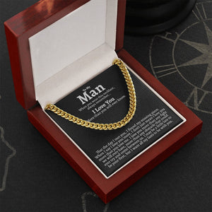 To My Man Cuban Chain Necklace for Him, I Love You more than you will ever know - I found my missing piece - Romantic Birthday Gifts for Him Christmas Valentines LX095G