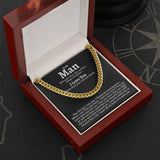 To My Man Cuban Chain Necklace for Him, Romantic Birthday Gifts for Him Christmas, Best Jewelry for Men, Jewelry for Him Romantic
