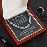 To My Husband Cuban Chain Necklace Anniversary Gift For Husband Husband Birthday Husband Gift From Wife Father's Day