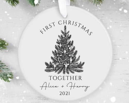 Our First Christmas Together, 1St Christmas Together, Personalised Ceramic Decoration, Christmas Ornament , First Christmas Uk, Bauble