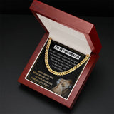 Anniversary Gift for Husband, Always Beside You Forever Love You DaBass Husband Necklace from Wife, Cuban Link Necklace