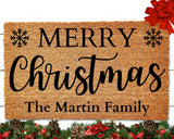 Merry Christmas Doormat Custom Christmas Doormat Christmas Welcome Mat Christmas Door Mat Family Name Doormat