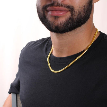 To My Boyfriend Cuban Link Chain Necklace, You will always be my forever - Boyfriend Birthday or Anniversary Gift, Christmas Gift From Girlfriend, Gift For Him LX095F