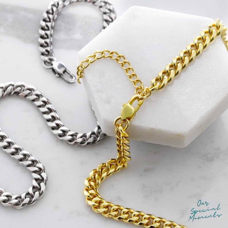 To My Son Necklace Gift From Mom, Never Feel That You Are Alone, Cuban Link Chain Necklace