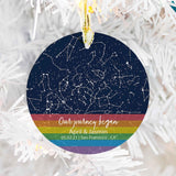 Custom Star Map By Date Lgbtq Rainbow Ornament, Gay Couple Gift, Lesbian Two Brides Wedding Gift, Gay Anniversary Ornament, Queer Valentine