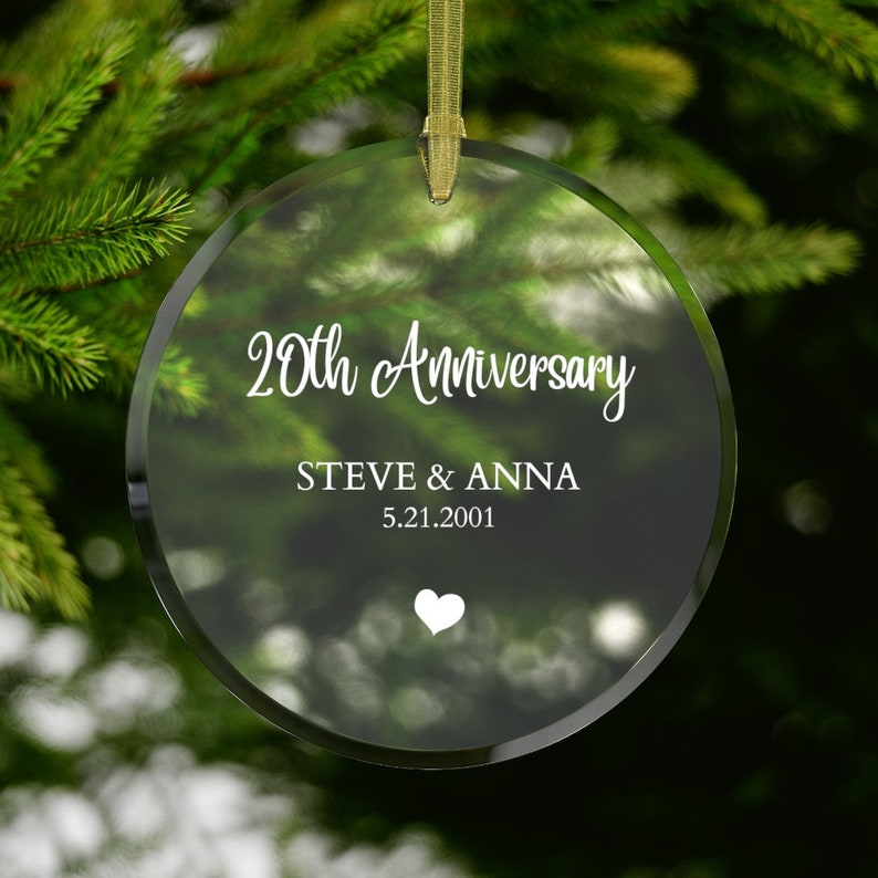 20Th Anniversary Keepsake Gift #140 | Gift For Parents | Personalized Gift | Marriage Gift | Glass Ornaments