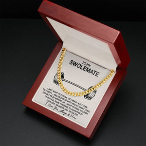 To My Swolemate Cuban Necklace, Man Jewelry, Valentine Gift For Man, From His Swolemate, Best Birthday Gift For Man