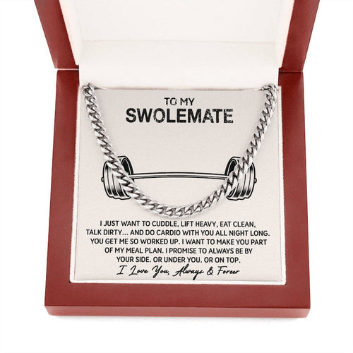To My Swolemate Cuban Necklace, Man Jewelry, Valentine Gift For Man, From His Swolemate, Best Birthday Gift For Man