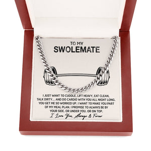 To My Swolemate Cuban Necklace, Man Jewelry, Valentine Gift For Man, From His Swolemate, Best Birthday Gift For Man
