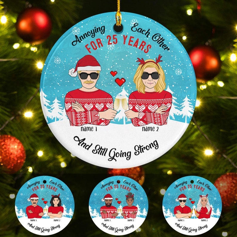 Annoying Each Other For Years - Couple Married Christmas Ornament, Anniversary Ornament Xmas  Decor, Gift For Husband Wife