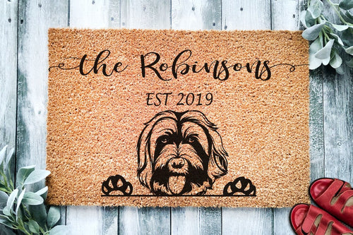 Golden Doodle Personalized Custom Doormat Goldendoodle Dog Groodle Welcome Mat Housewarming Gift Last Name Door mat