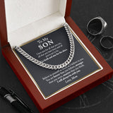To My Son Necklace, I Will Always Be With You Love Mom, Cuban Link Chain Necklace, Necklace Gift For Son From Mom