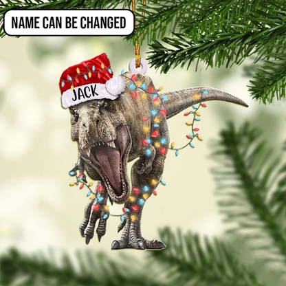 Personalized Dinosaur Christmas Ornament, Dinosaur Ornament, T-Rex Dinosaur Christmas Ornament