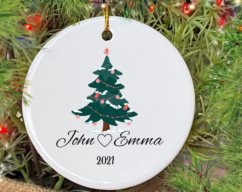 Personalized Christmas Ornaments For Couples, Couples Christmas Ornament, Personalized Name And Date