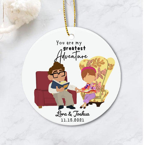 You Are My Greatest Adventure, First Anniversary Ornament, Gift For The Happy Couple, Couple Christmas Gift, Engagement, Couple Gift, W34