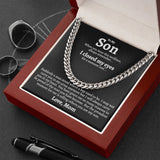 Sentimental Son Gifts from Mom Cuban Chain Necklace Mother to Son Gifts Gifts for Son Birthday Unique Gifts for Son
