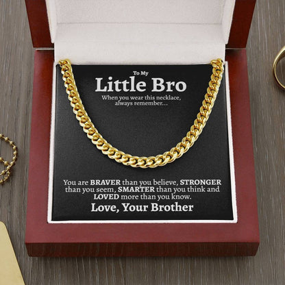 Little Brother Necklace, Loved More Than You Know,  Best Little Brother Gifts, Big Brother Little Brother Gift, Cuban Link Chain Necklace